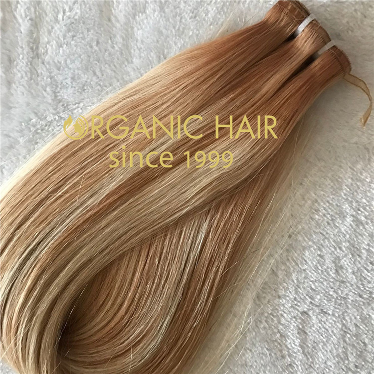 Top quality lace flat weft hair extensions C41